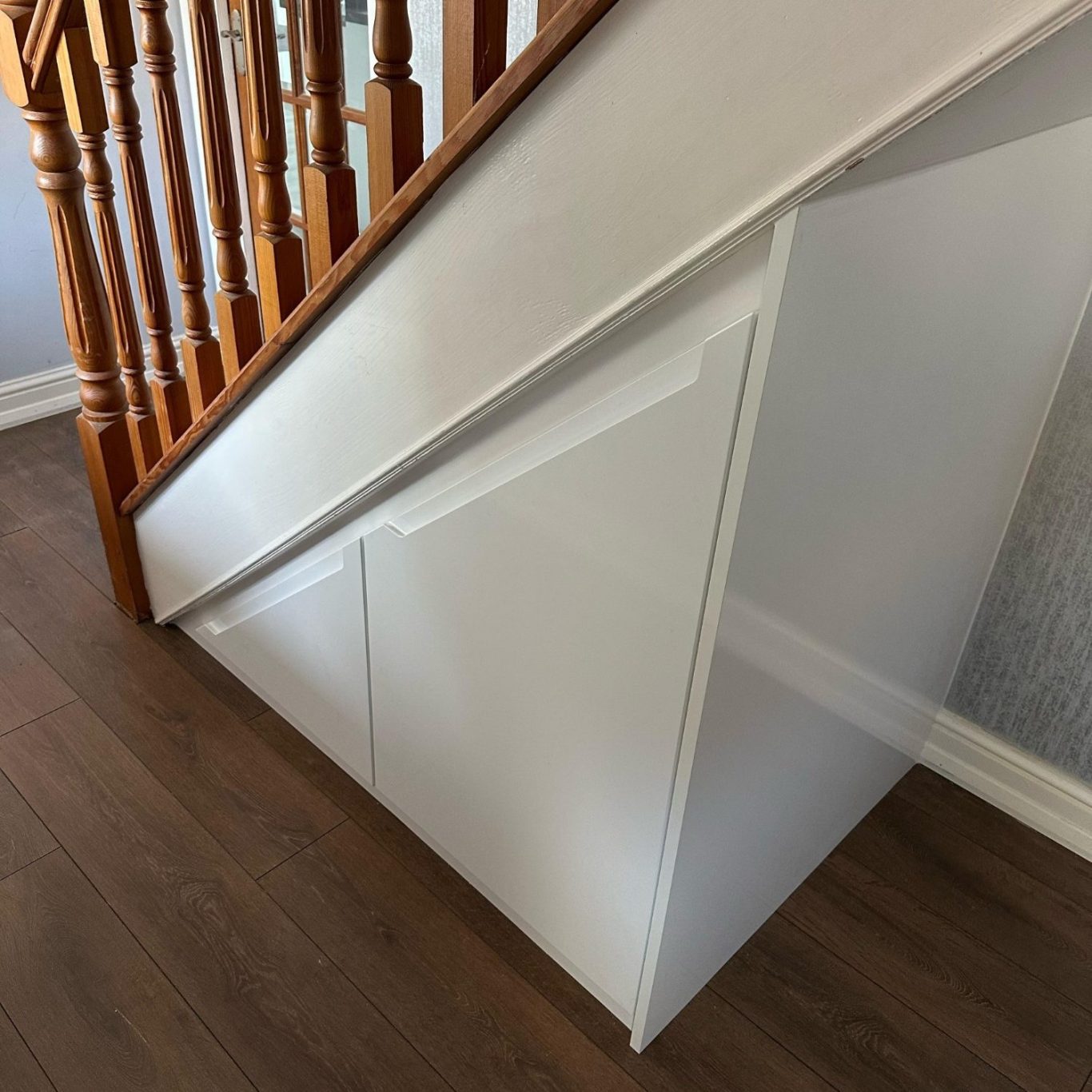Bespoke understairs storage solution Tailor made, bespoke understairs storage with pull out storage boxes in Chatham, Kent