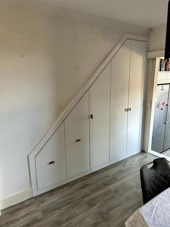 5 door bespoke, made to measure fitted understairs cupboards in Kent and Maidstone.