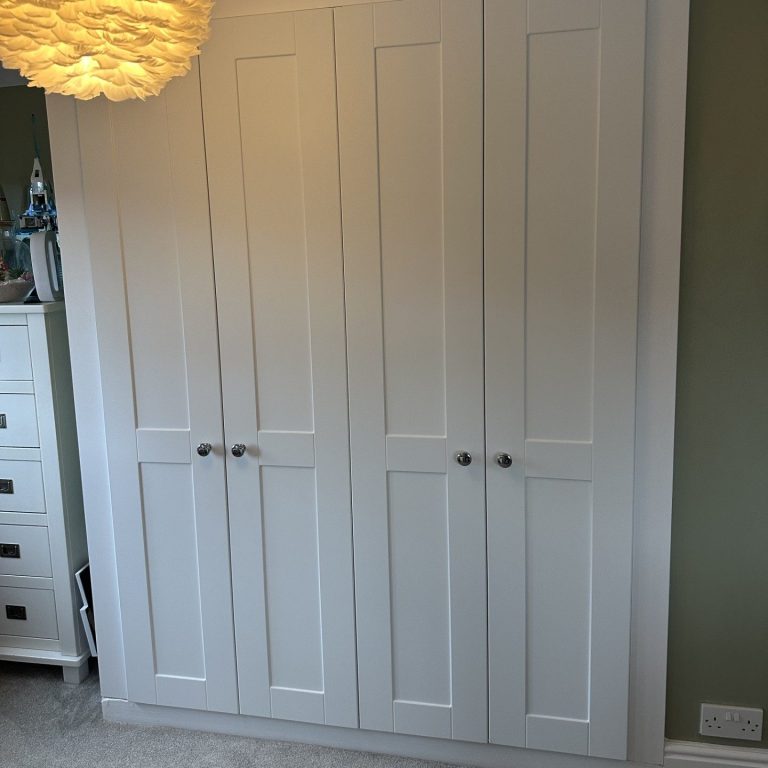 Made to measure, bespoke fitted 4 door hinged wardrobes in Kent and Tonbridge.