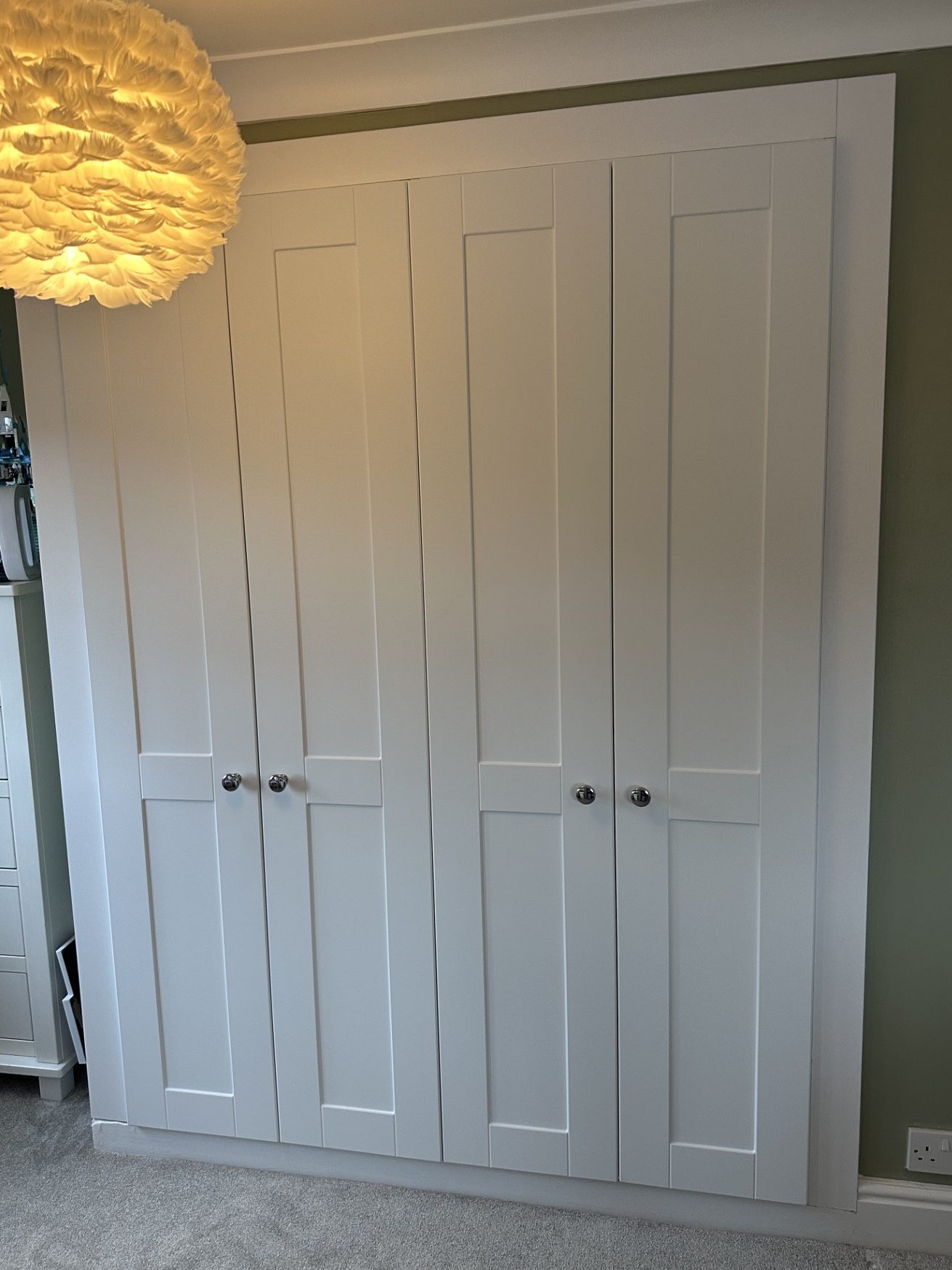 4 door made to measure, bespoke fitted hinged wardrobe in Kent and Maidstone.