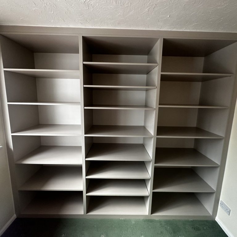 Made to measure, bespoke fitted shelving unit in Kent and Maidstone.